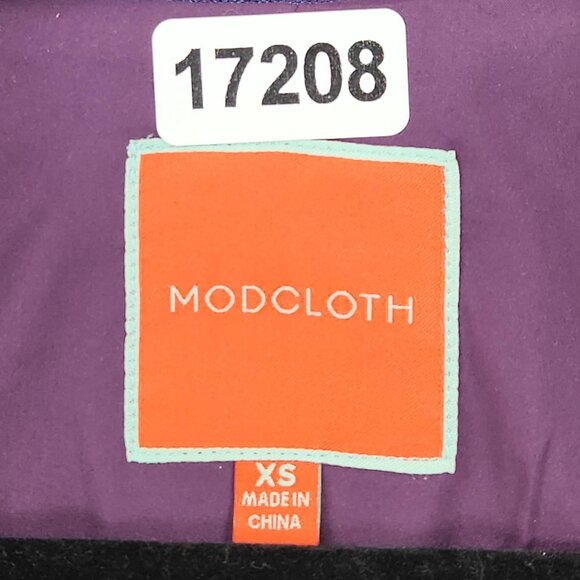 ModCloth Jacket Womens XS Purple Pink Floral Peplum Puff Shoulder Blazer Preppy - Picture 8 of 13